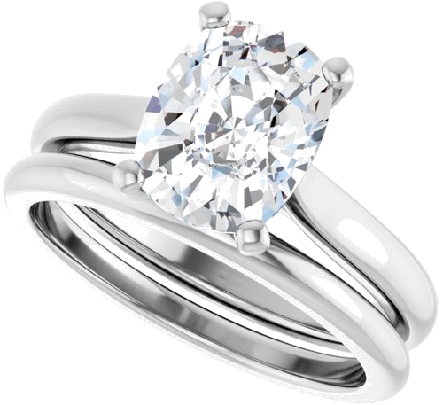 Sužadėtuvių Žiedas 14k white gold Elongated Cushion 9mm x 7mm (10)