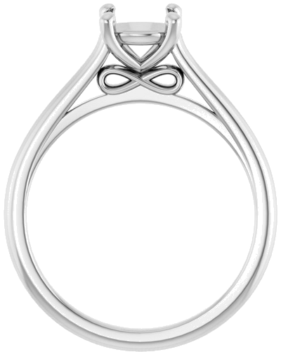 14K White  6.5 mm Round Solitaire Engagement Ring Mounting (2)