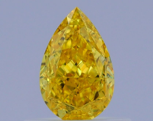 0.56 carat Fancy Vivid  Yellow-VVS2 Natūralus Pear Deimantas (1)