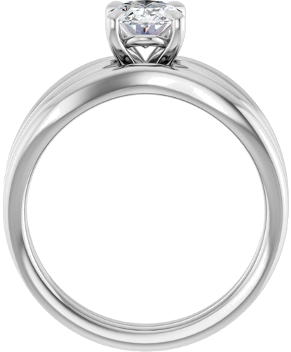 Sužadėtuvių Žiedas „Claw-Prong“ 14k white gold Oval 7.5mm x 5.5mm (7)
