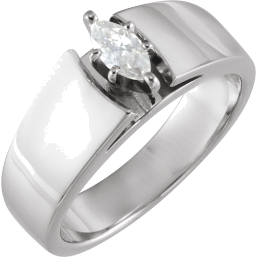 Sužadėtuvių Žiedas „V-End Solitaire“ 585 Baltojo Aukso Marquise 6mm x 3mm (3)