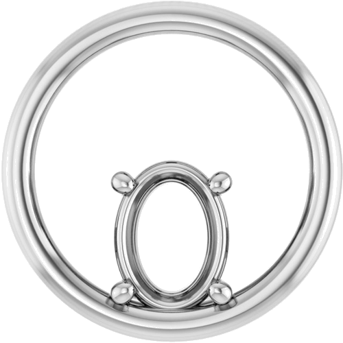 Pakabukas „Solitaire Circle“ 925 Sidabro Oval 8mm x 6mm (1)