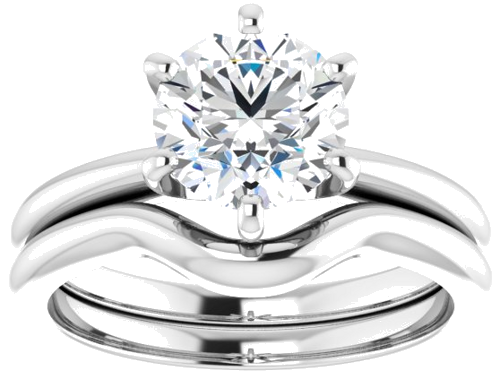 14K White  7.4 mm Round Solitaire Engagement Ring Mounting (8)