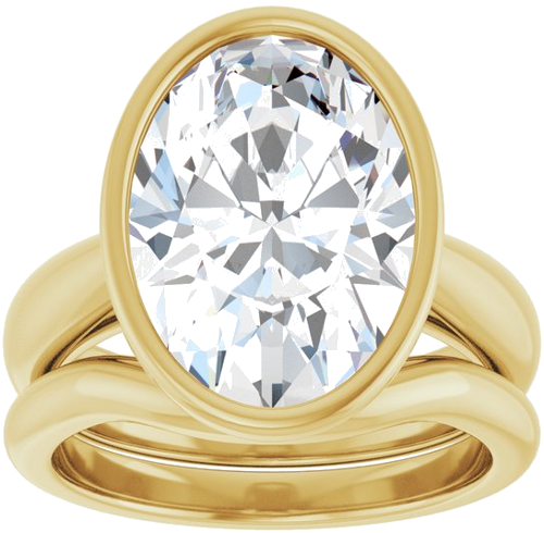 Sužadėtuvių Žiedas „Bezel-Set Solitaire“ 14k yellow gold Oval 14mm x 10mm (8)
