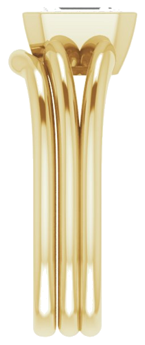 Sužadėtuvių Žiedas „Bezel-Set Solitaire“ 585 Geltonojo Aukso Emerald 7mm x 5mm (9)