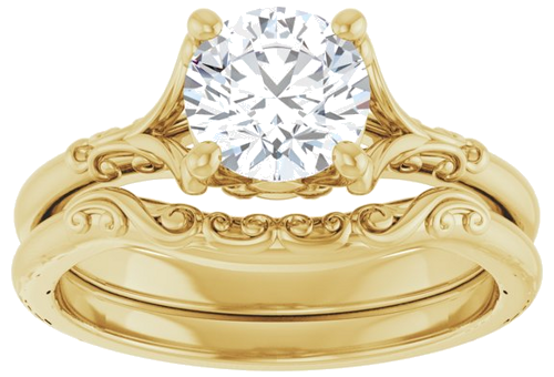 Sužadėtuvių Žiedas „Solitaire“ 14k yellow gold Round 6.5mm (8)