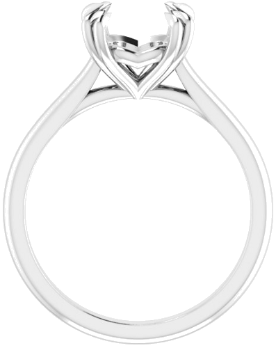 14K White 9 mm Round Solitaire Engagement Ring Mounting (2)