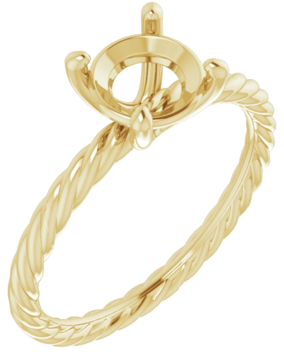 Sužadėtuvių Žiedas „Solitaire Rope“ 14k yellow gold Round 7mm (1)