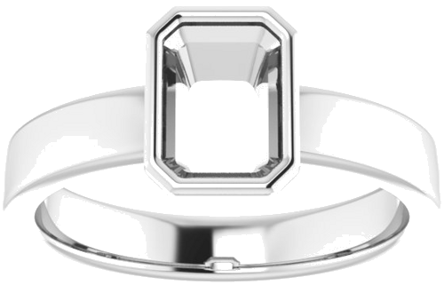 Sužadėtuvių Žiedas „Solitaire“ 417 Baltojo Aukso Emerald 7mm x 5mm (3)