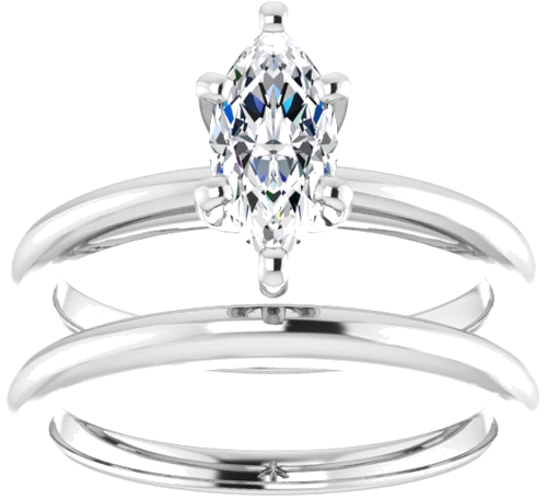 14K White  9x4.5 mm Marquise Solitaire Engagement Ring Mounting (8)