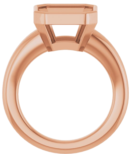 Sužadėtuvių Žiedas „Bezel-Set Solitaire“ 14k rose gold Asscher 10mm (2)