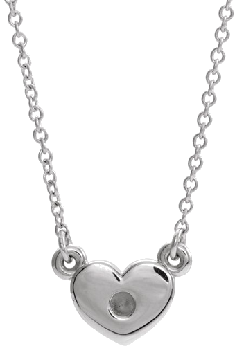 14K White Heart 16  Necklace Mounting (1)