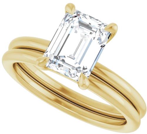 Sužadėtuvių Žiedas „Claw-Prong Solitaire“ 14k yellow gold Emerald 8mm x 6mm (10)