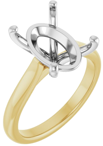 Sužadėtuvių Žiedas 14k yellow/white gold Oval 14mm x 10mm (1)