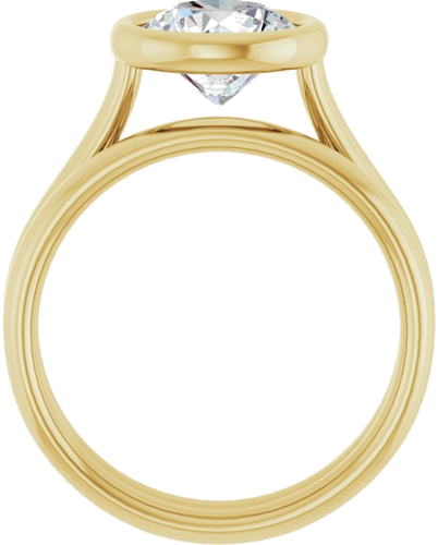 14K Yellow  8 mm Round Solitaire Engagement Ring Mounting (7)
