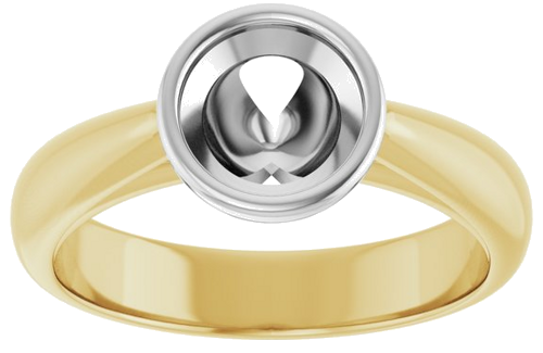Sužadėtuvių Žiedas „Bezel-Set Solitaire“ 14k yellow/white gold Round 6.5mm (3)