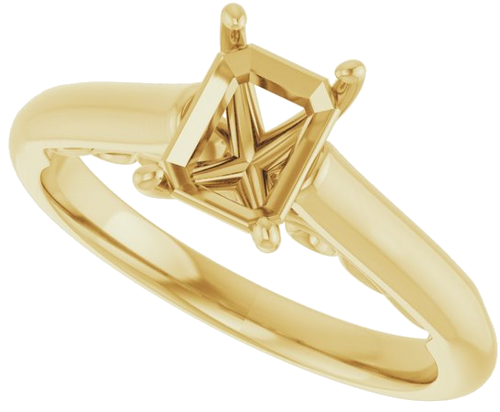 Sužadėtuvių Žiedas „Sculptural“ 14k yellow gold Emerald 7mm x 5mm (5)