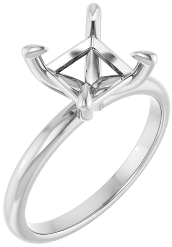 Sužadėtuvių Žiedas „Solitaire“ 585 Baltojo Aukso Square 7mm (1)