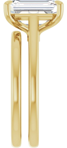 Sužadėtuvių Žiedas „Claw-Pong“ 14k yellow gold Emerald 10mm x 7mm (9)