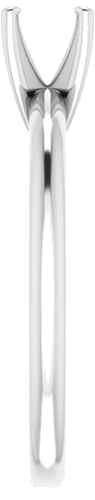 14K White  4 mm Square Solitaire Engagement Ring Mounting (4)
