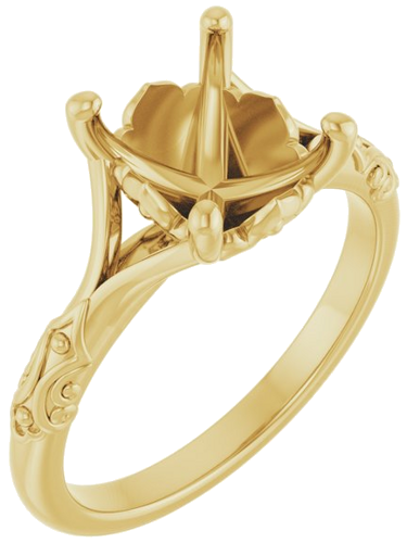 Sužadėtuvių Žiedas „Solitaire Sculptural“ 14k yellow gold Oval 10mm x 8mm (1)