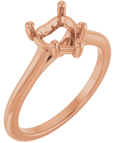 Sužadėtuvių Žiedas 14k rose gold Heart 6.5mm (1)