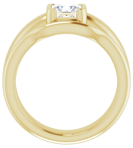 Sužadėtuvių Žiedas „Half-Bezel Solitaire“ 14k yellow gold Square 5.5mm (7)