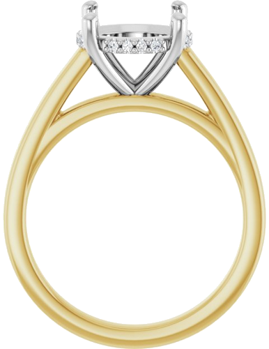 Sužadėtuvių Žiedas „Hidden Halo-Style“ 14k yellow/white gold Round 9.4mm (2)