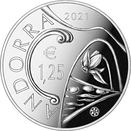 2021 Andorra Margineda Bridge and Poetic Narcissus 1.25 euro coins (5)
