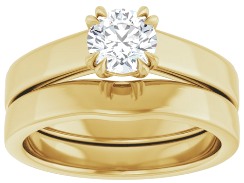 Sužadėtuvių Žiedas „Double Claw-Prong Solitaire“ 18k yellow gold Round 5.5mm (8)