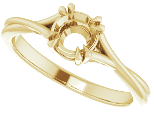 14K Yellow 5.5 mm Round Solitaire Engagement Ring Mounting (5)
