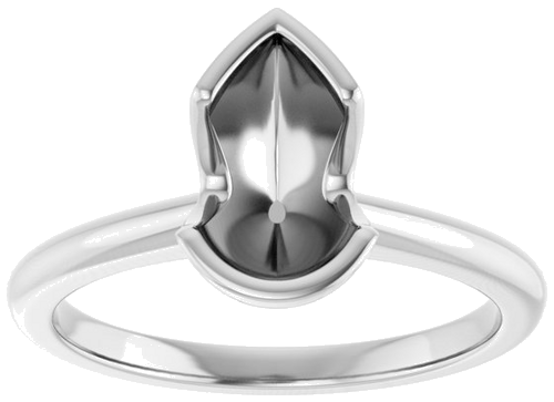 Sužadėtuvių Žiedas „Half-Bezel“ 14k white gold Pear 9mm x 6mm (3)