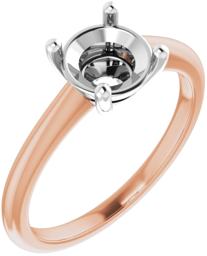 Sužadėtuvių Žiedas „Solitaire“ 14k rose/white gold Round 7mm (1)