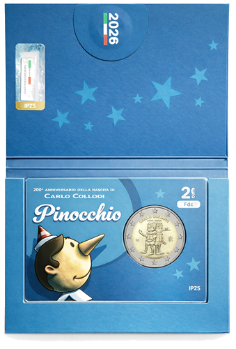 2026 Italy Pinocchio 2 euro coin BU in card (2)