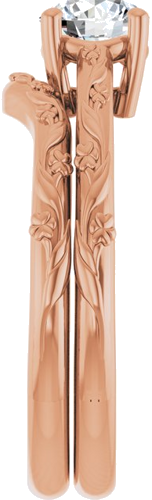 Sužadėtuvių Žiedas „Solitaire“ 10k rose gold Round 5.5mm (9)