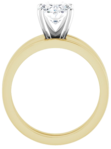 Sužadėtuvių Žiedas „Solitaire“ 585 Baltojo Ir Geltonojo Aukso Oval 9mm x 7mm (7)