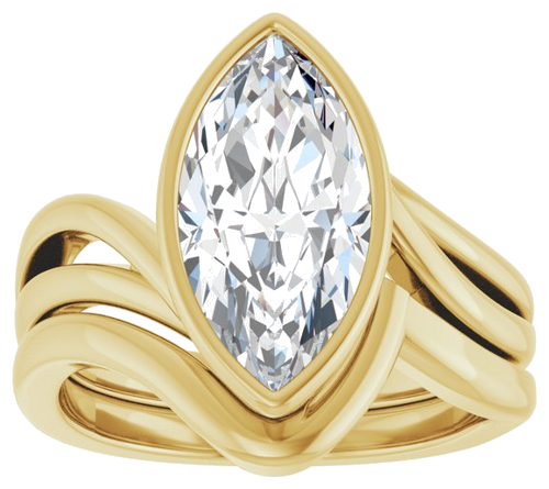 Sužadėtuvių Žiedas „Bezel-Set“ 14k yellow gold Marquise 14mm x 7mm (8)