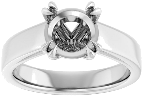 Sužadėtuvių Žiedas „Solitaire“ 417 Baltojo Aukso Round 8mm (3)