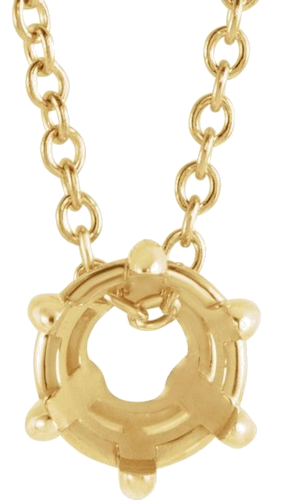 14K Yellow 4.5 mm Round Solitaire 16-18  Necklace Mounting (1)
