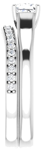 Sužadėtuvių Žiedas „Solitaire“ 585 Baltojo Aukso Square 4mm (9)
