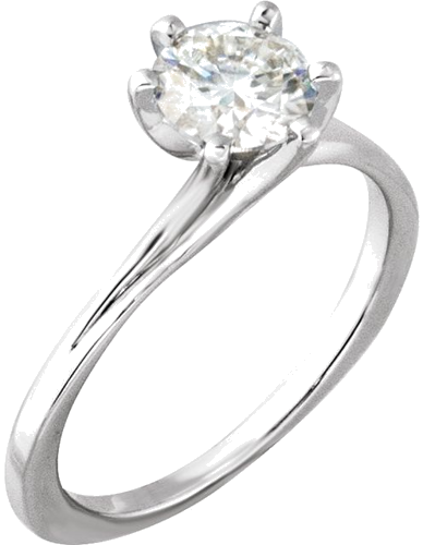 14K White 5.8 mm Round Engagement Ring Mounting (3)