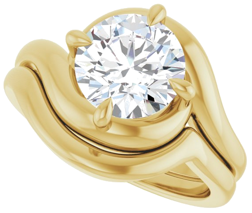 Sužadėtuvių Žiedas „Claw-Prong Solitaire Bypass“ 14k yellow gold Round 8mm (10)