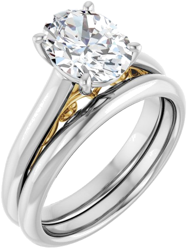 14K White   Yellow 9x7 mm Oval Engagement Ring Mounting (6)