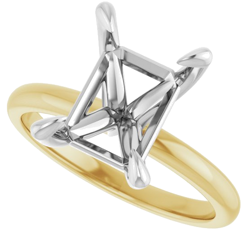 Sužadėtuvių Žiedas „Solitaire“ 18k yellow/white gold Emerald 10mm x 8mm (5)
