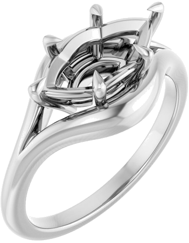 Sužadėtuvių Žiedas „Claw-Prong Solitaire“ 14k white gold Marquise 12mm x 6mm (1)
