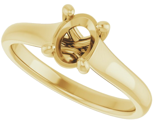 Sužadėtuvių Žiedas „Solitaire“ 585 Geltonojo Aukso Oval 7mm x 5mm (5)