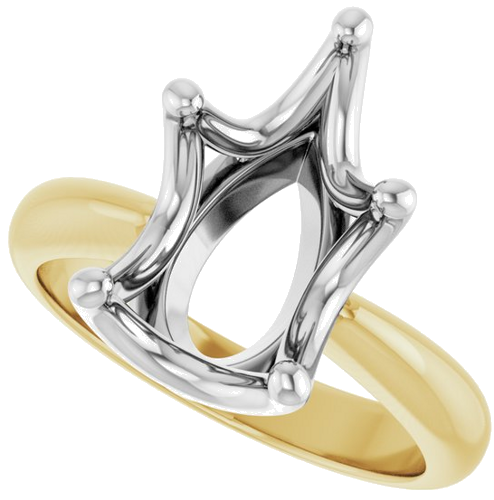 Sužadėtuvių Žiedas „Solitaire Crown-Inspired“ 14k yellow/white gold Pear 14mm x 9mm (5)