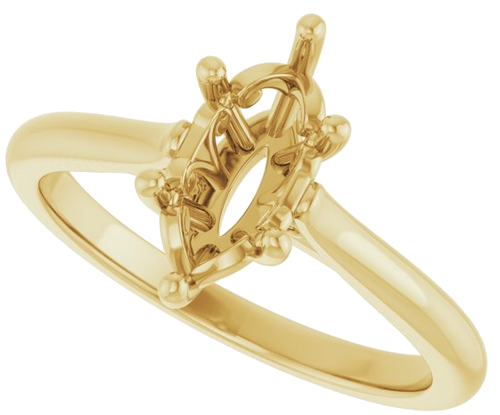 14K Yellow 10x5 mm Marquise Solitaire Engagement Ring Mounting (5)
