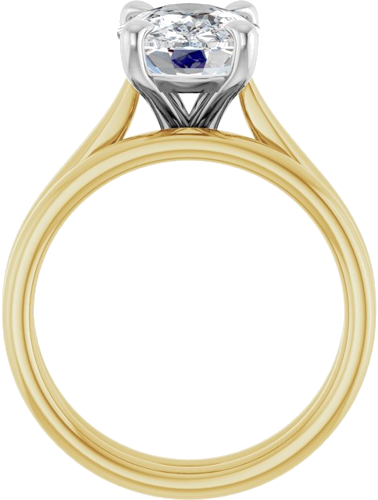 Sužadėtuvių Žiedas „Claw-Prong Solitaire“ 14k yellow/white gold Elongated Cushion 10mm x 8mm (7)