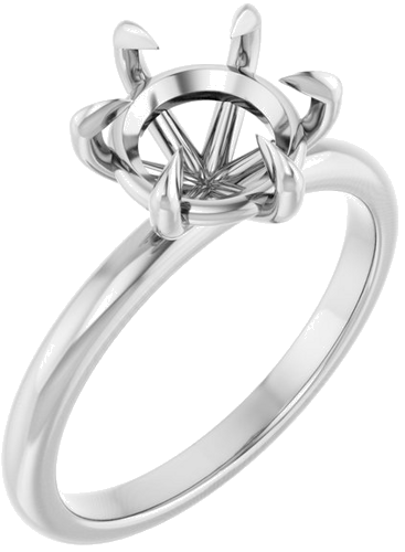 Sužadėtuvių Žiedas „Solitaire“ 585 Baltojo Aukso Round 8.2mm (1)